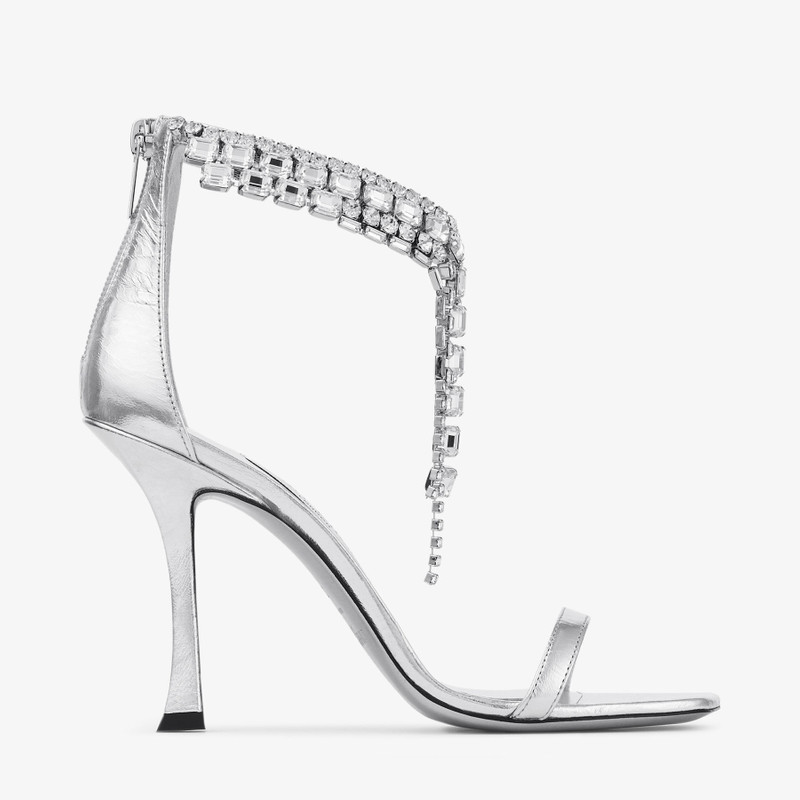 Verity Sandal 100 Silver Vintage Metallic Leather Sandals 1