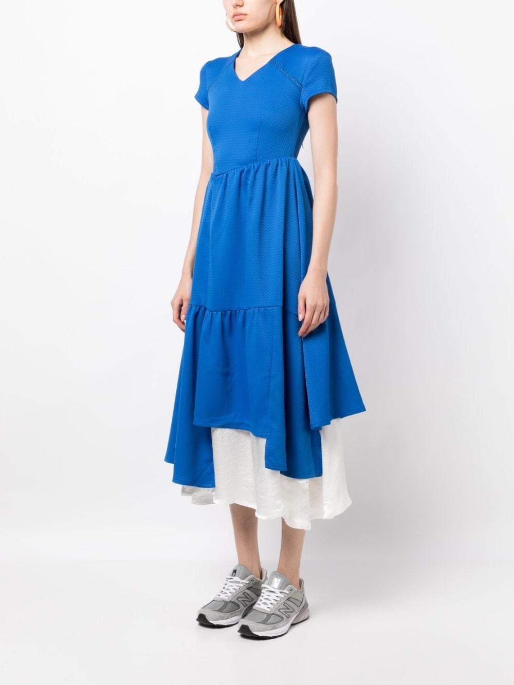 layered asymmetric midi dress - 3