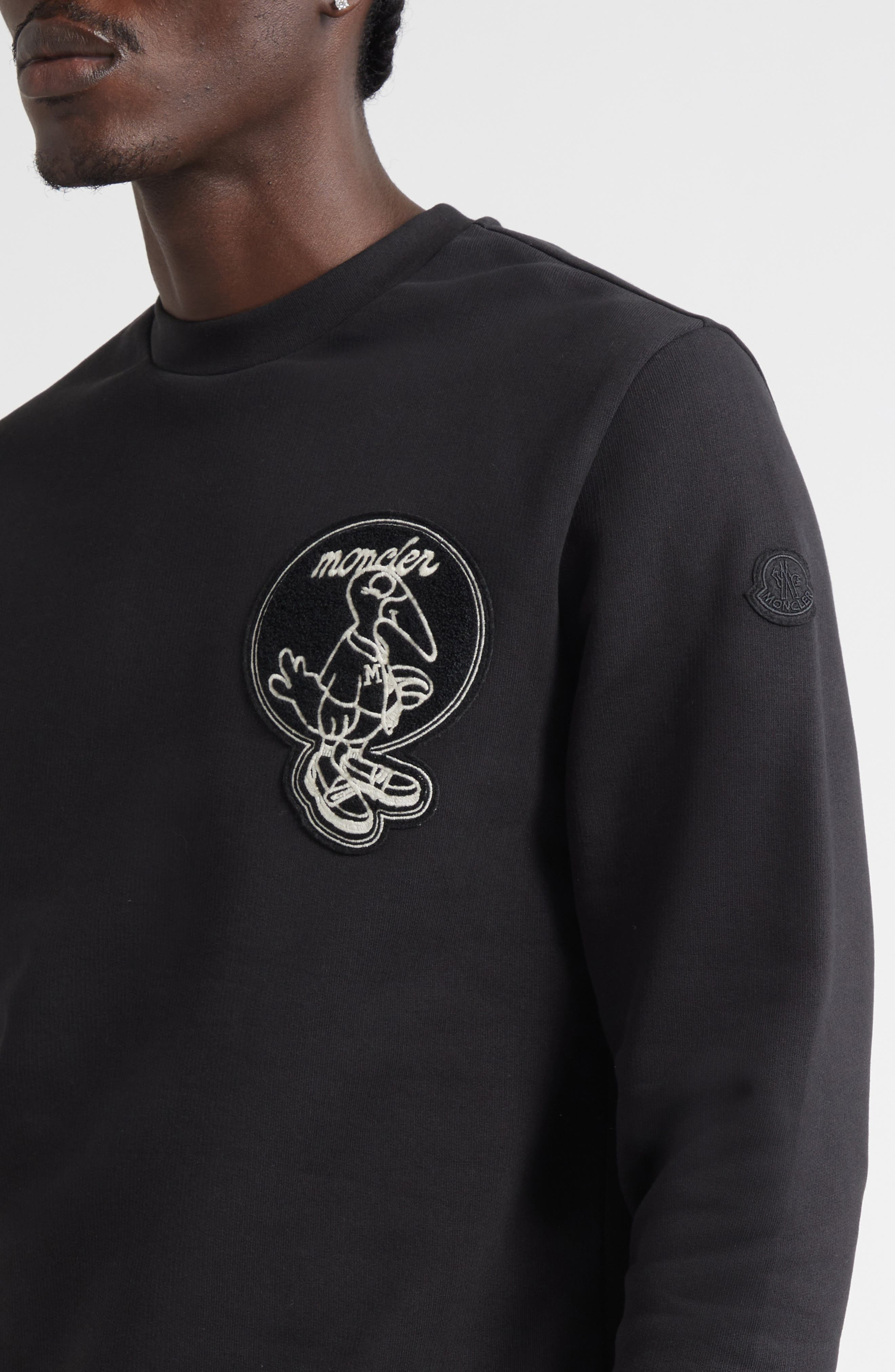 Moncler Monduck Mascot Patch Sweatshirt in Black at Nordstrom - 5