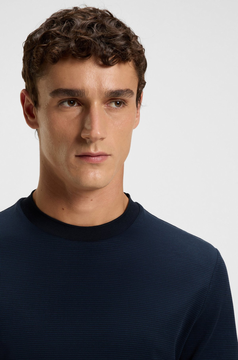 MICRO-PATTERN T-SHIRT IN MERCERISED COTTON 3