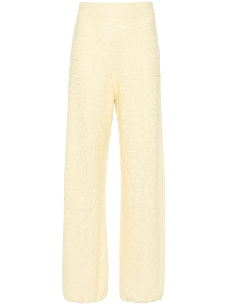 sequin-embellished knitted trousers 1
