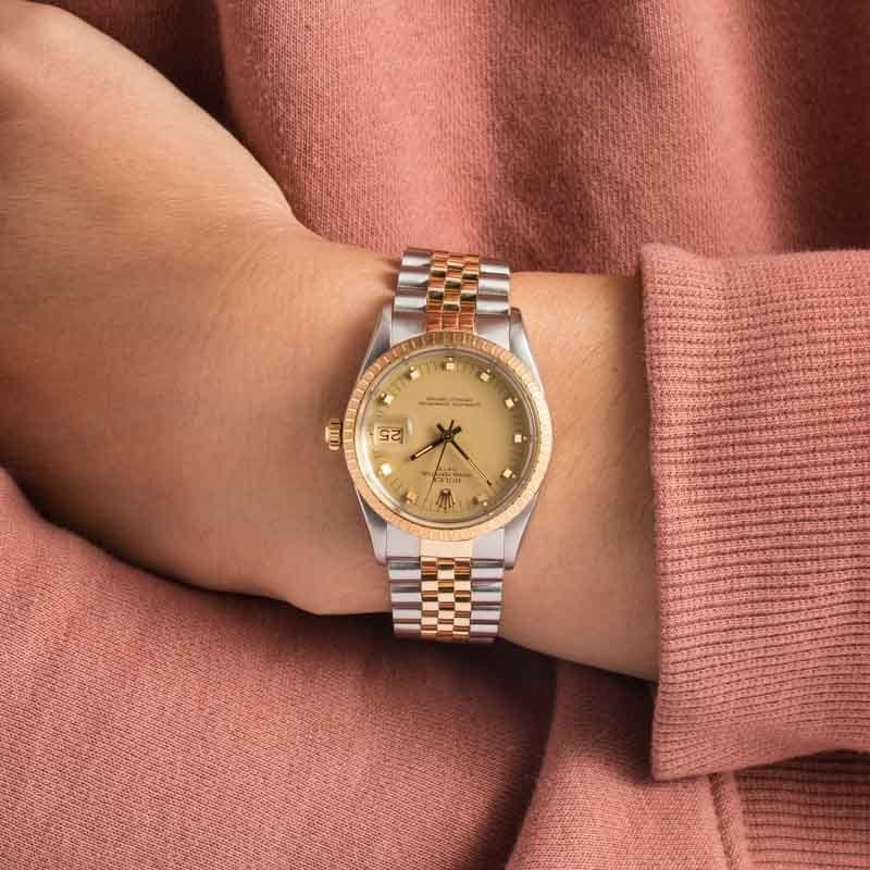 Rolex Date Ref 15053 Champagne Doorstop Dial - 5