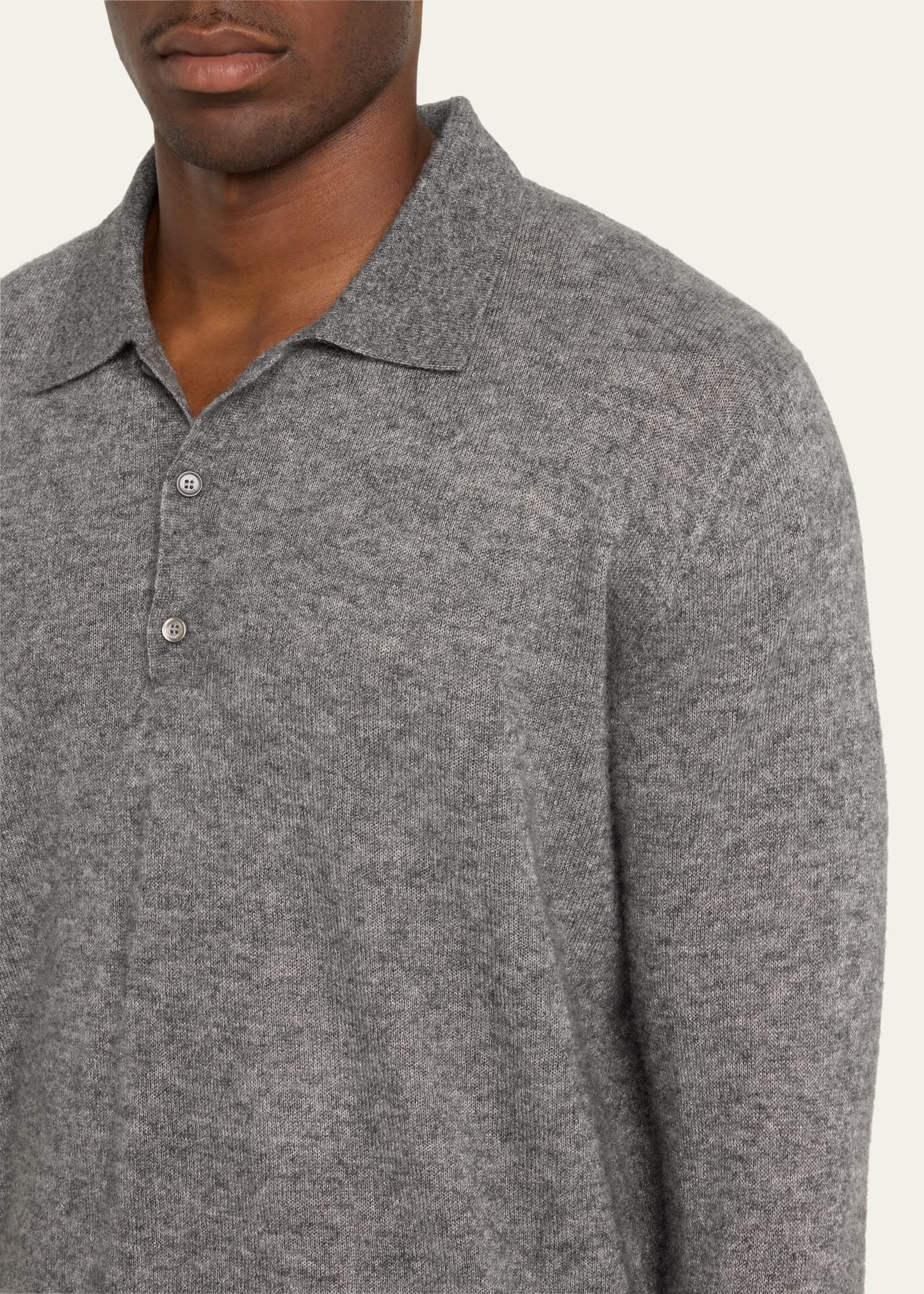 Men's Camino Cashmere and Silk Polo Sweater - 5