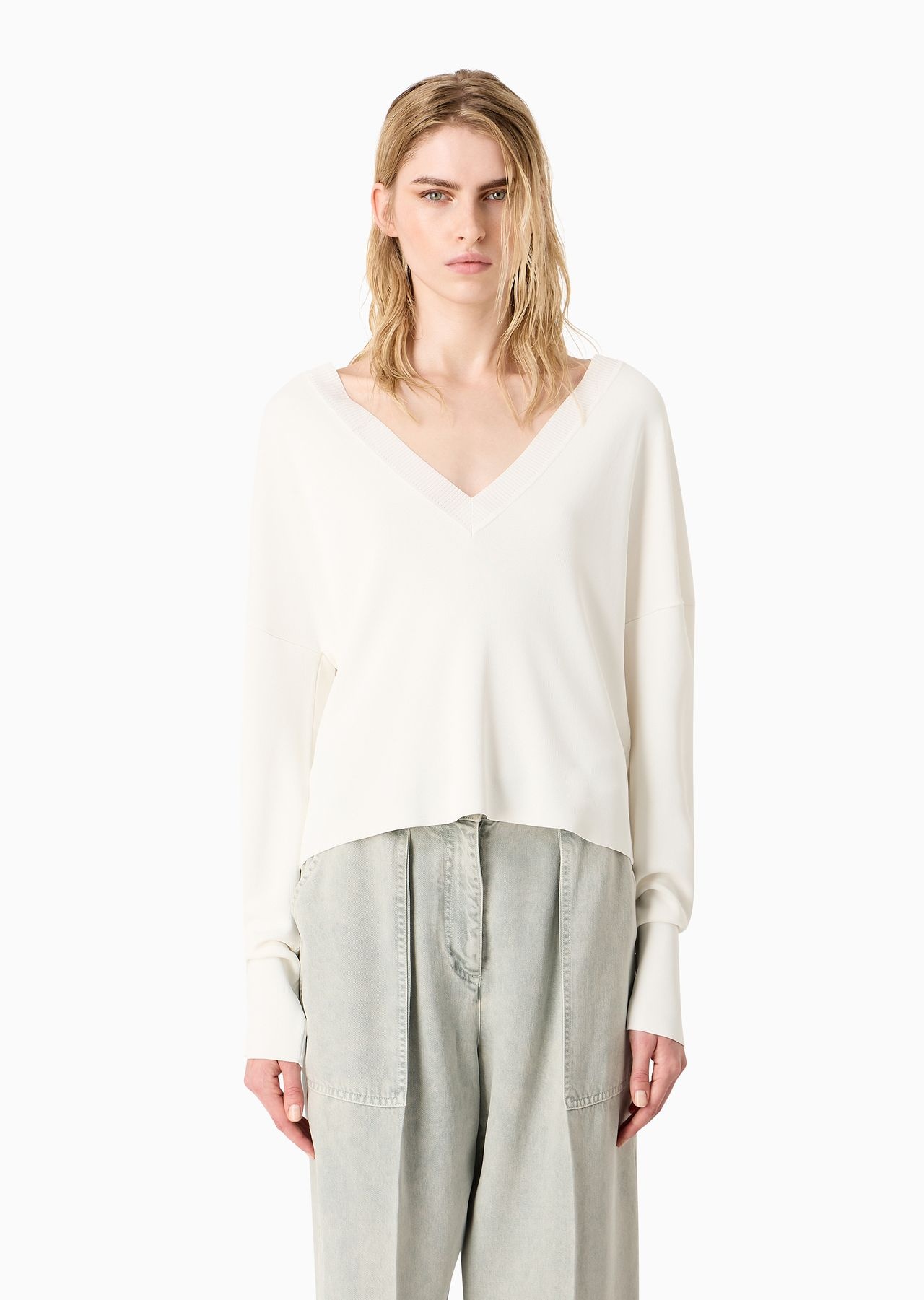 Viscose V-neck jumper - 2