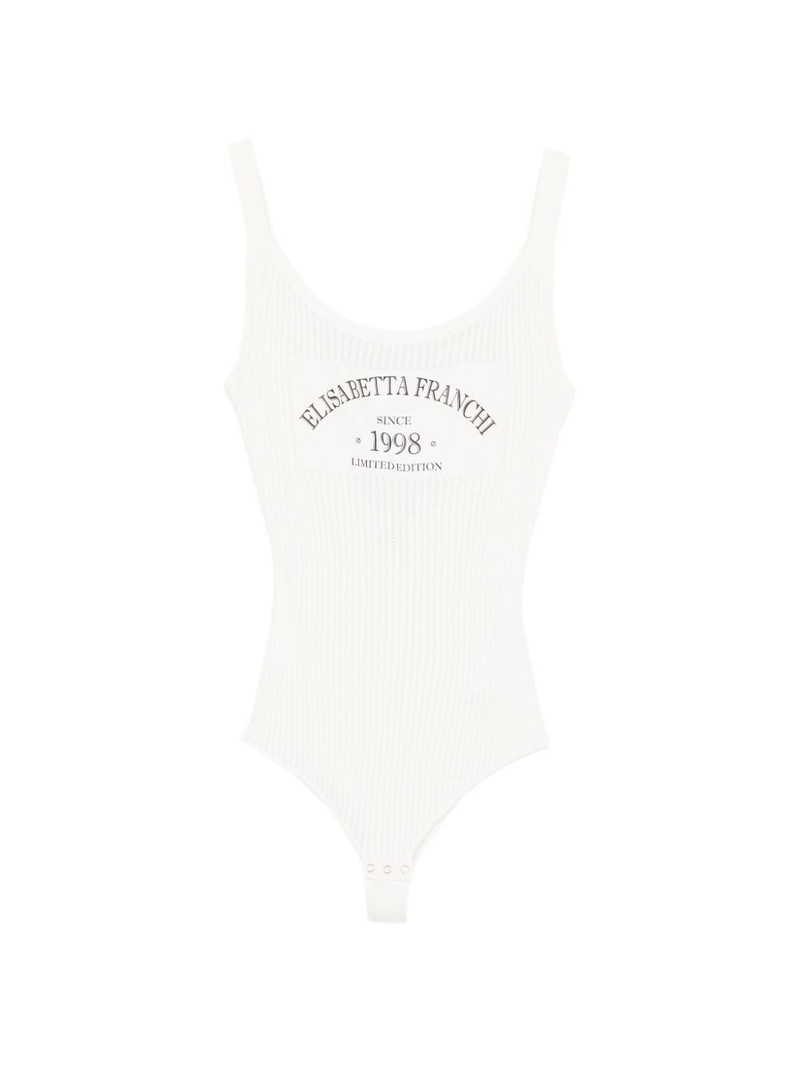 logo-detail ribbed bodysuit 1