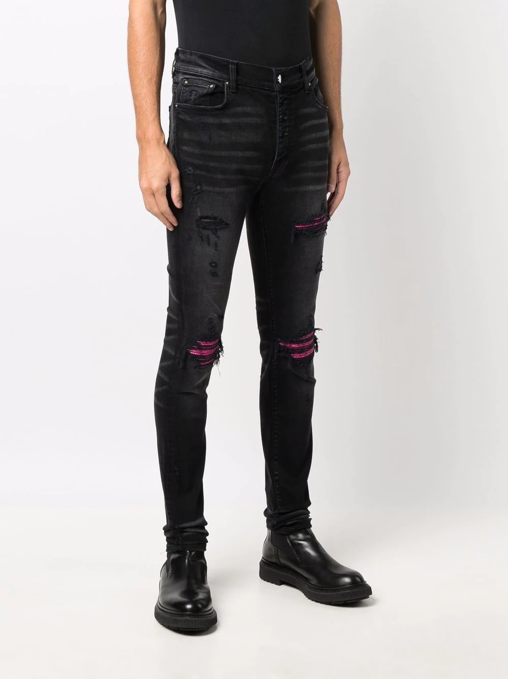 distressed-effect skinny-fit jeans - 3