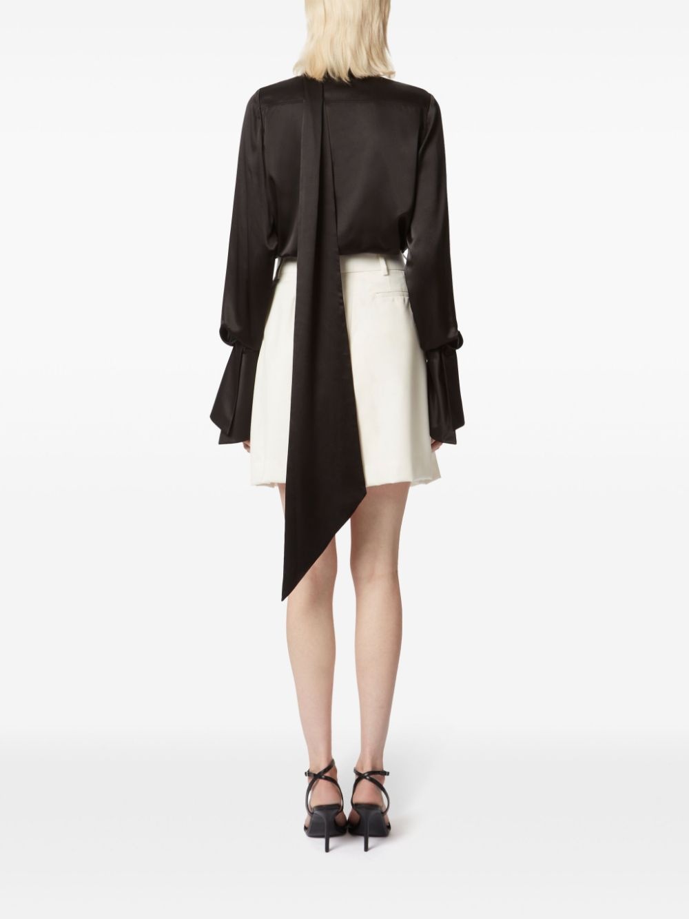 satin lavaliere shirt - 4