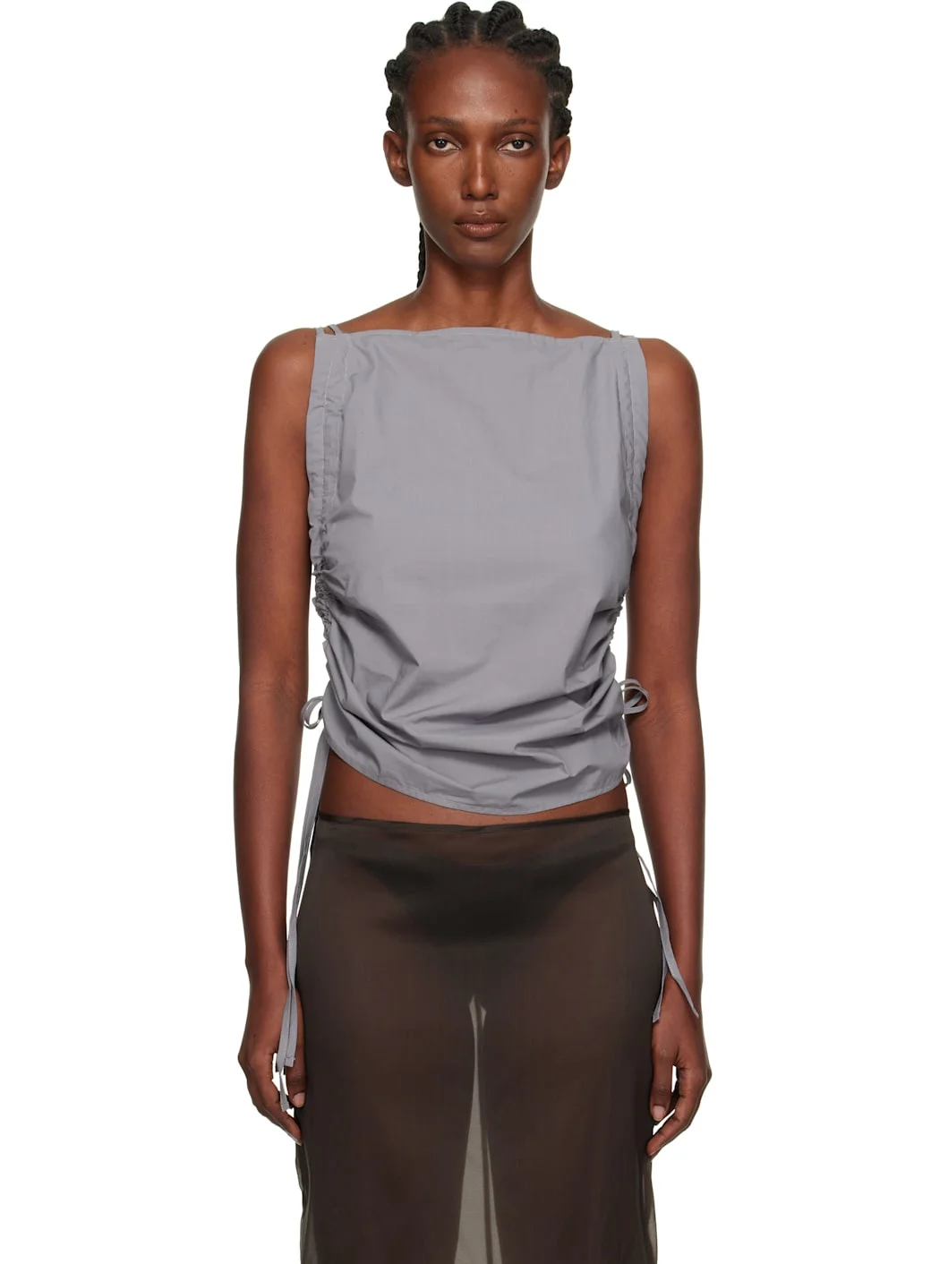 Gray Pictorial Strap Top - 1