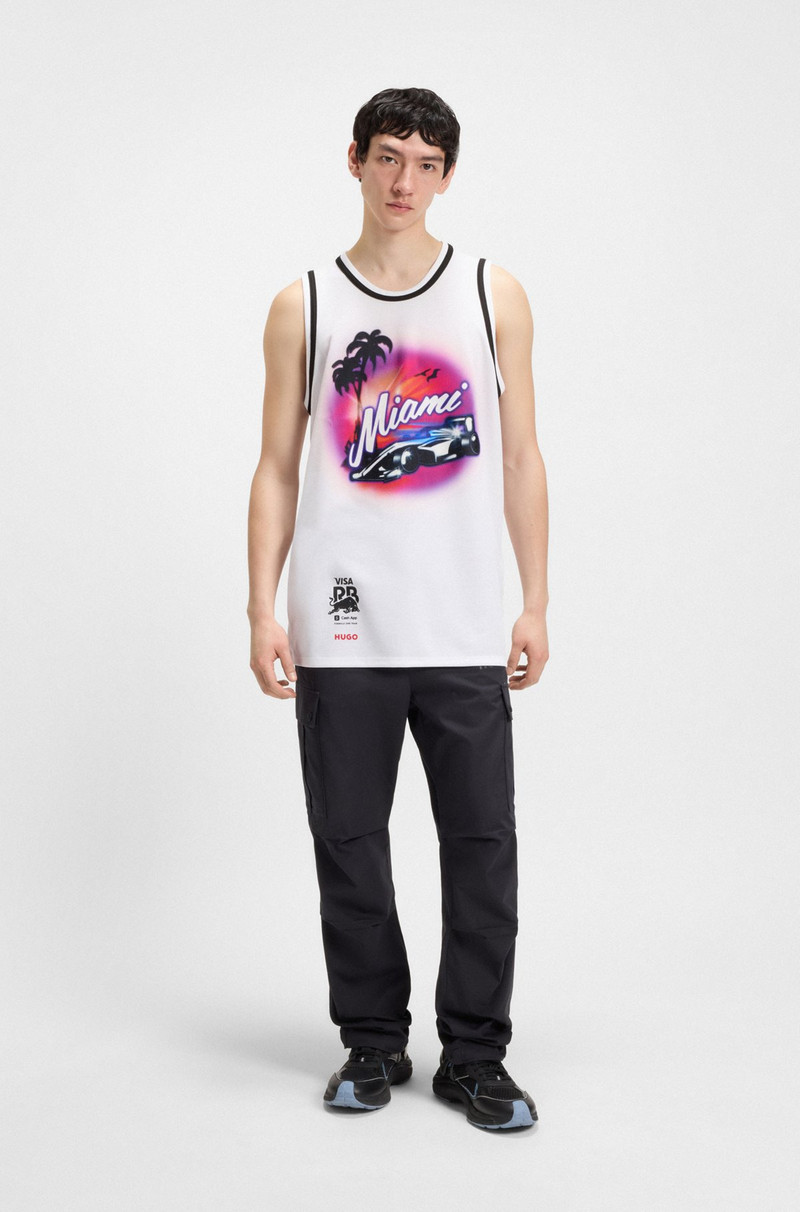 HUGO HUGO X VCARB FANWEAR TANK TOP WITH MIAMI ARTWORK outlook