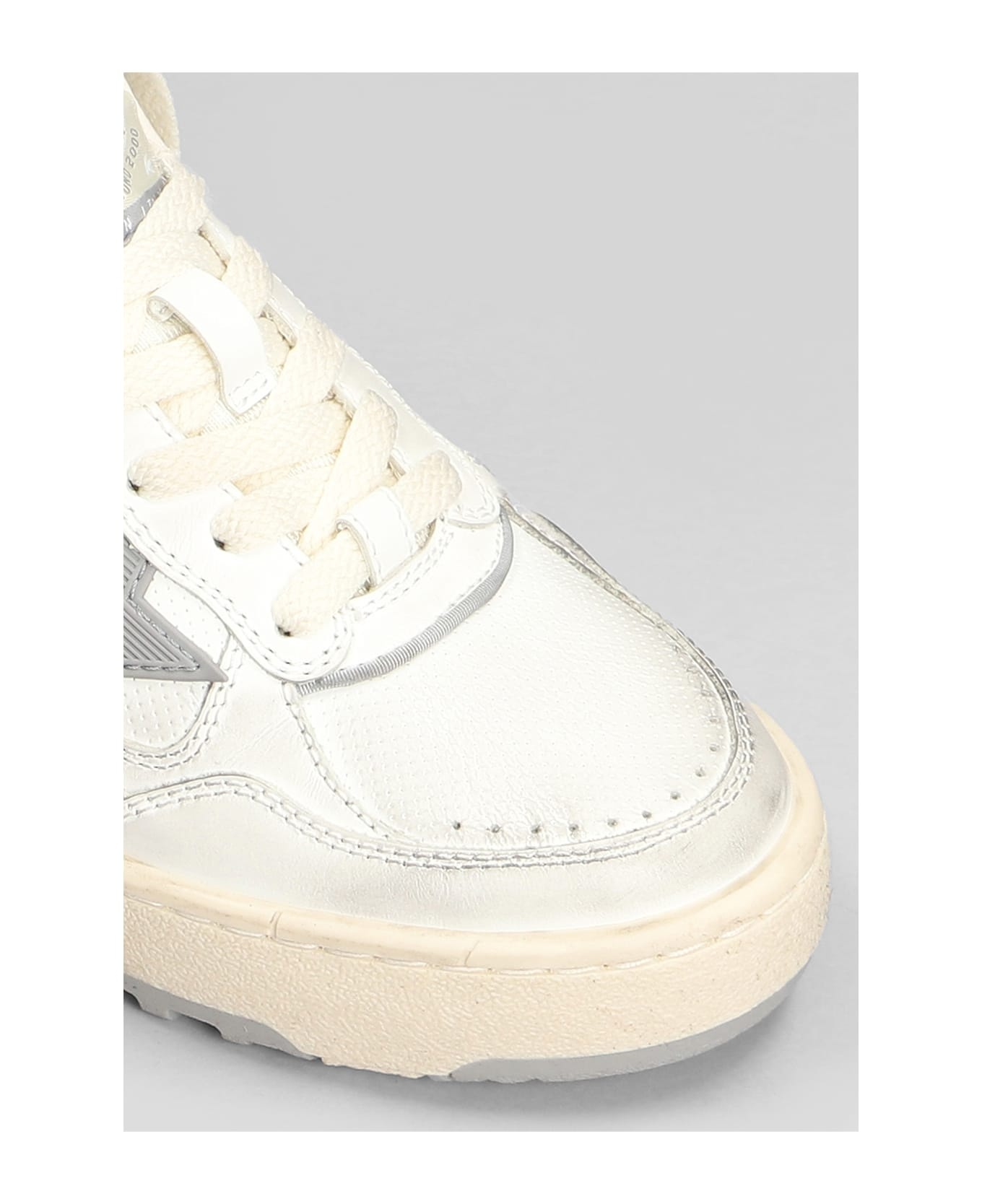 Forty 2 Sneakers In White Leather And Fabric - 5