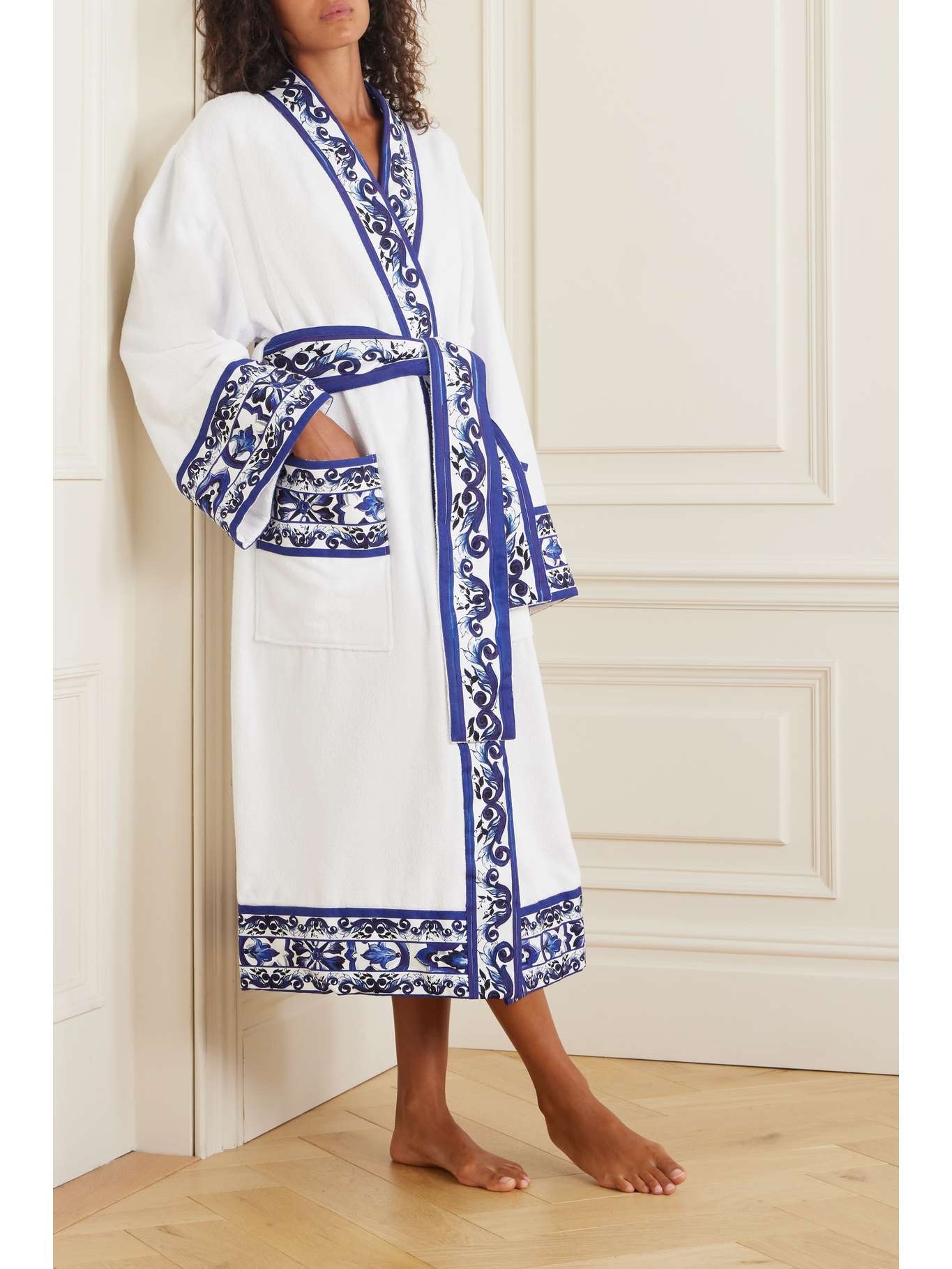 Printed cotton-terry robe - 2