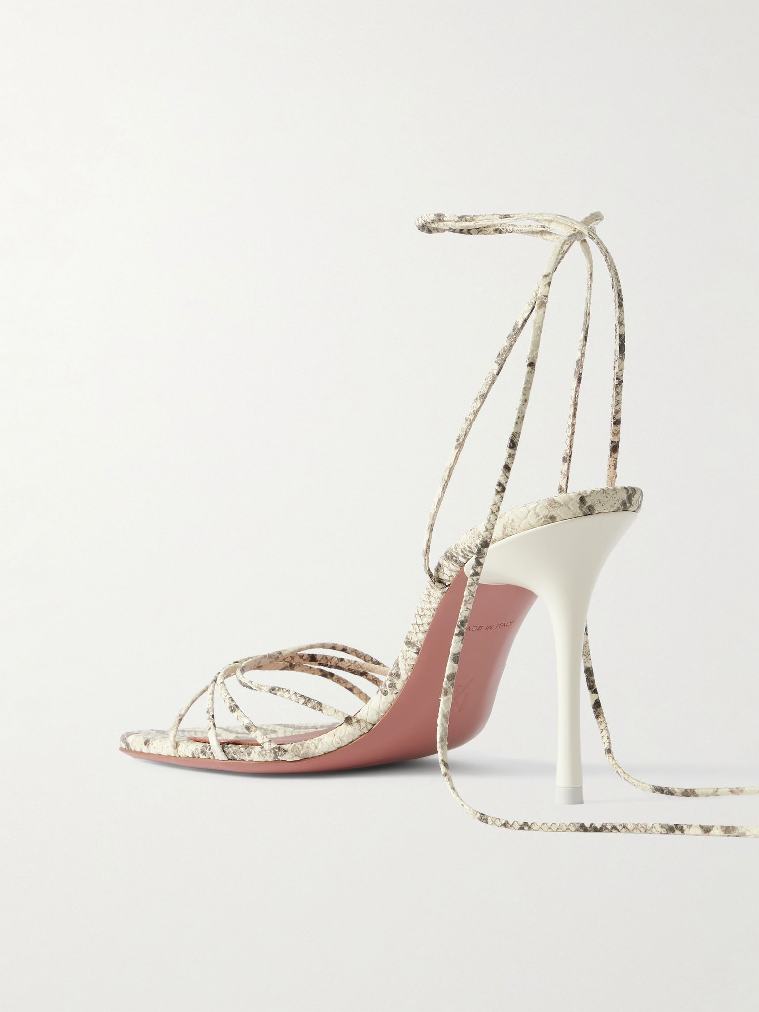 Lori lace-up snake-effect leather sandals Snake print - 3
