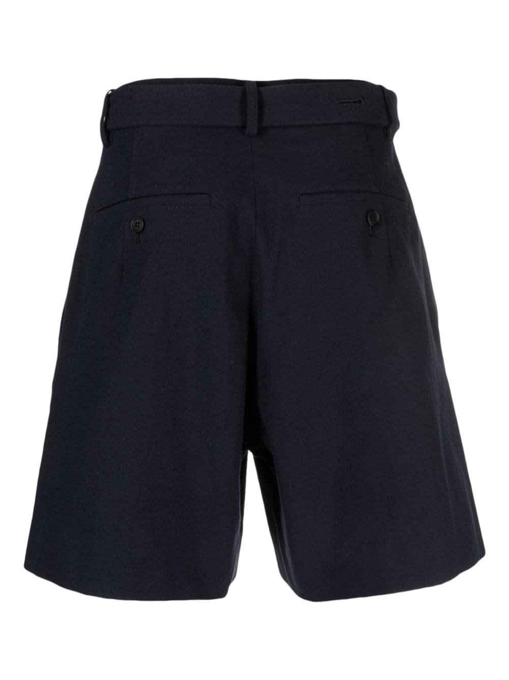 belted-waist cotton-hemp shorts - 2
