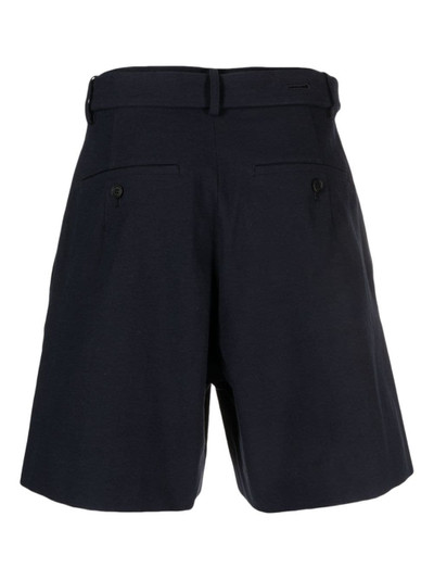 Yohji Yamamoto belted-waist cotton-hemp shorts outlook