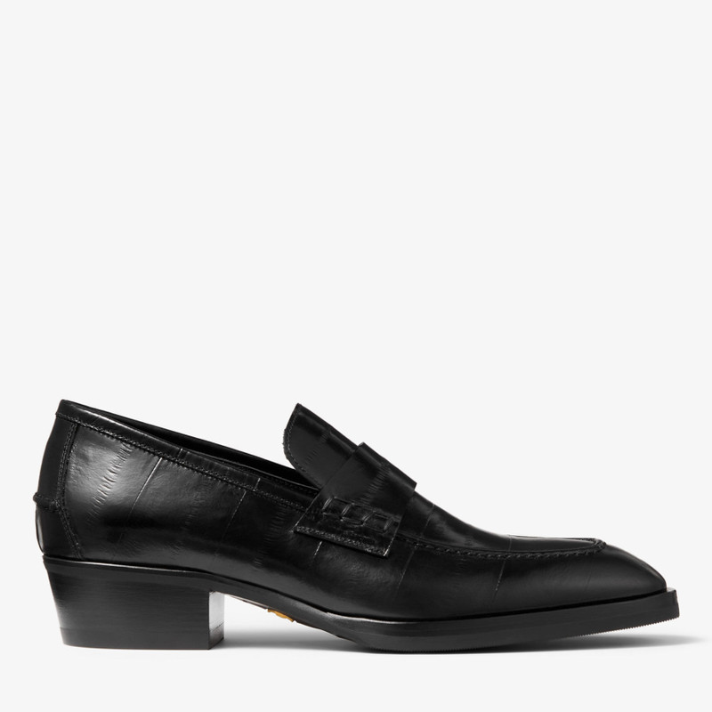 Wilder Loafer M Black Eel-Embossed Leather Loafers 1