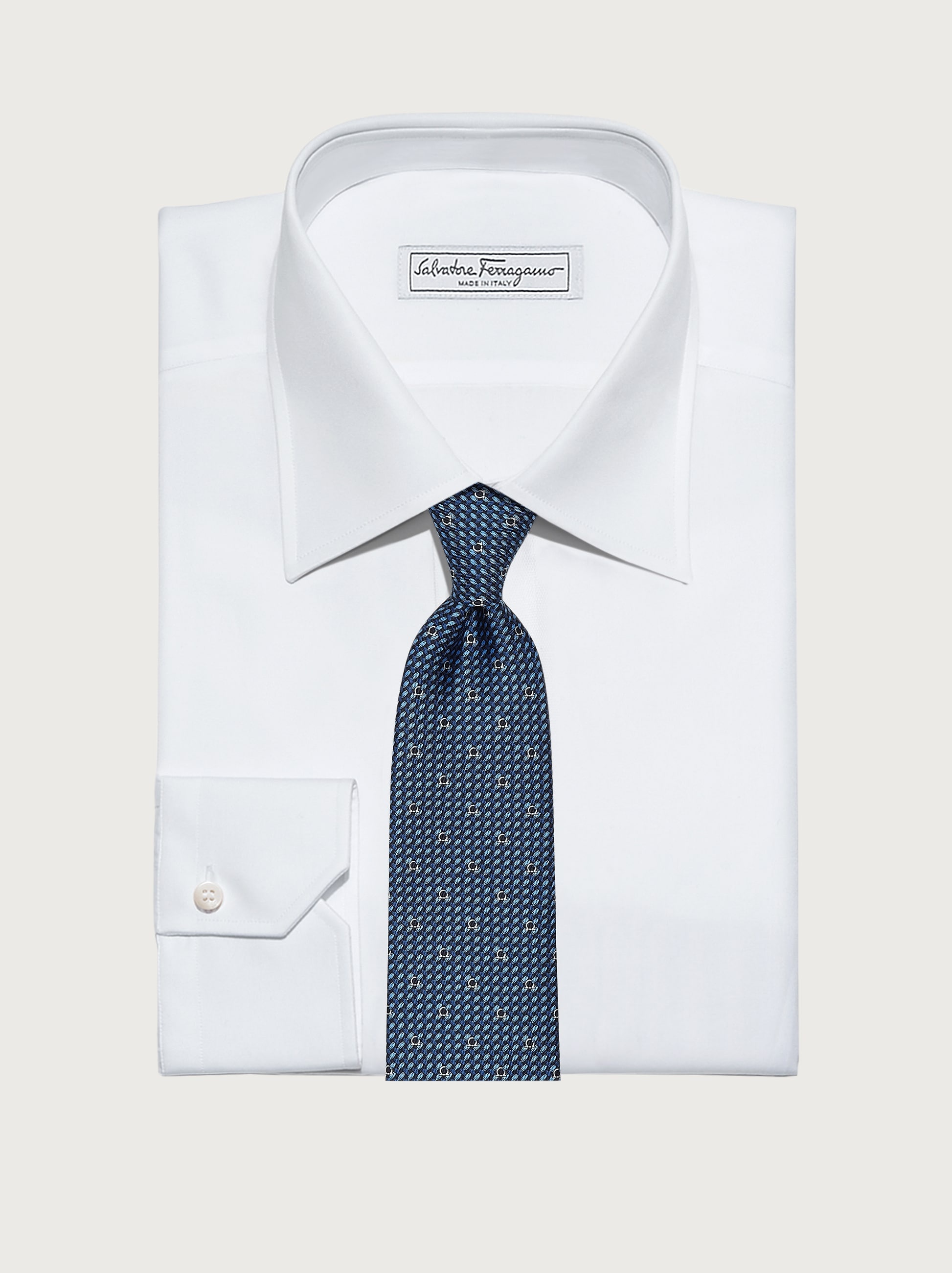 Gancini print silk tie - 4