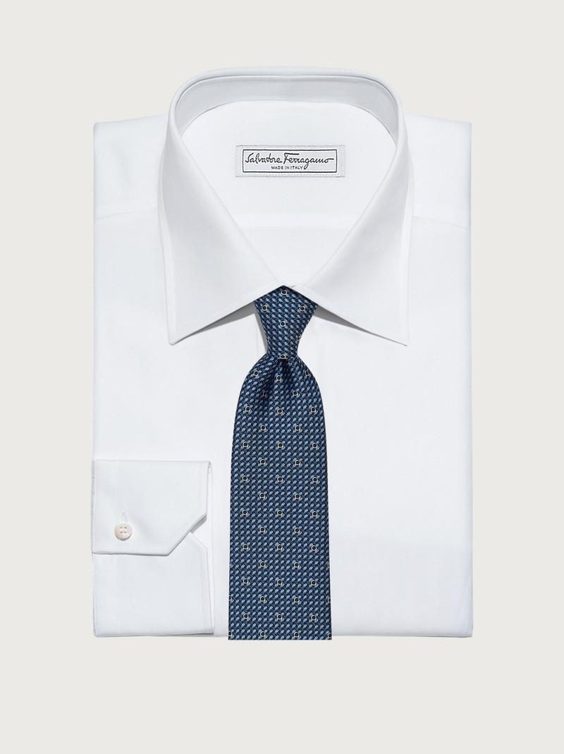 Gancini print silk tie 4