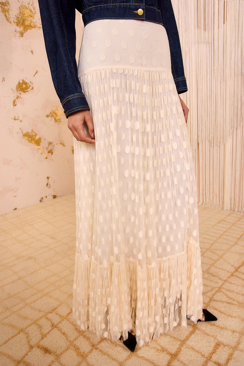 ULLA JOHNSON Vera Lace High Waist Maxi Skirt outlook