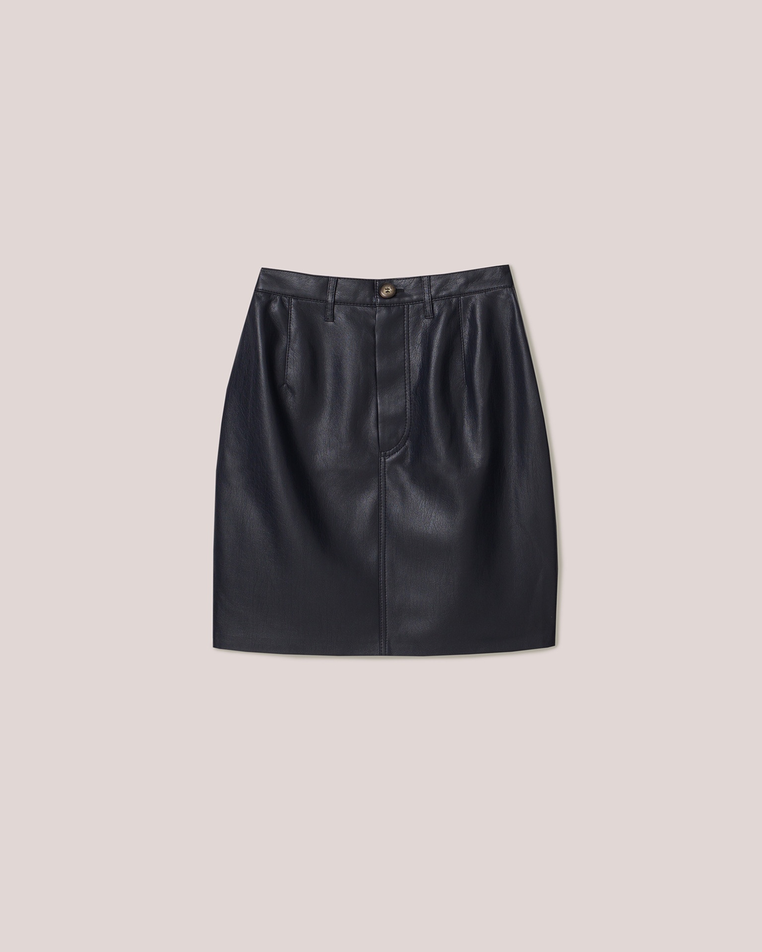 VENNE - Vegan leather mini skirt - Navy - 1