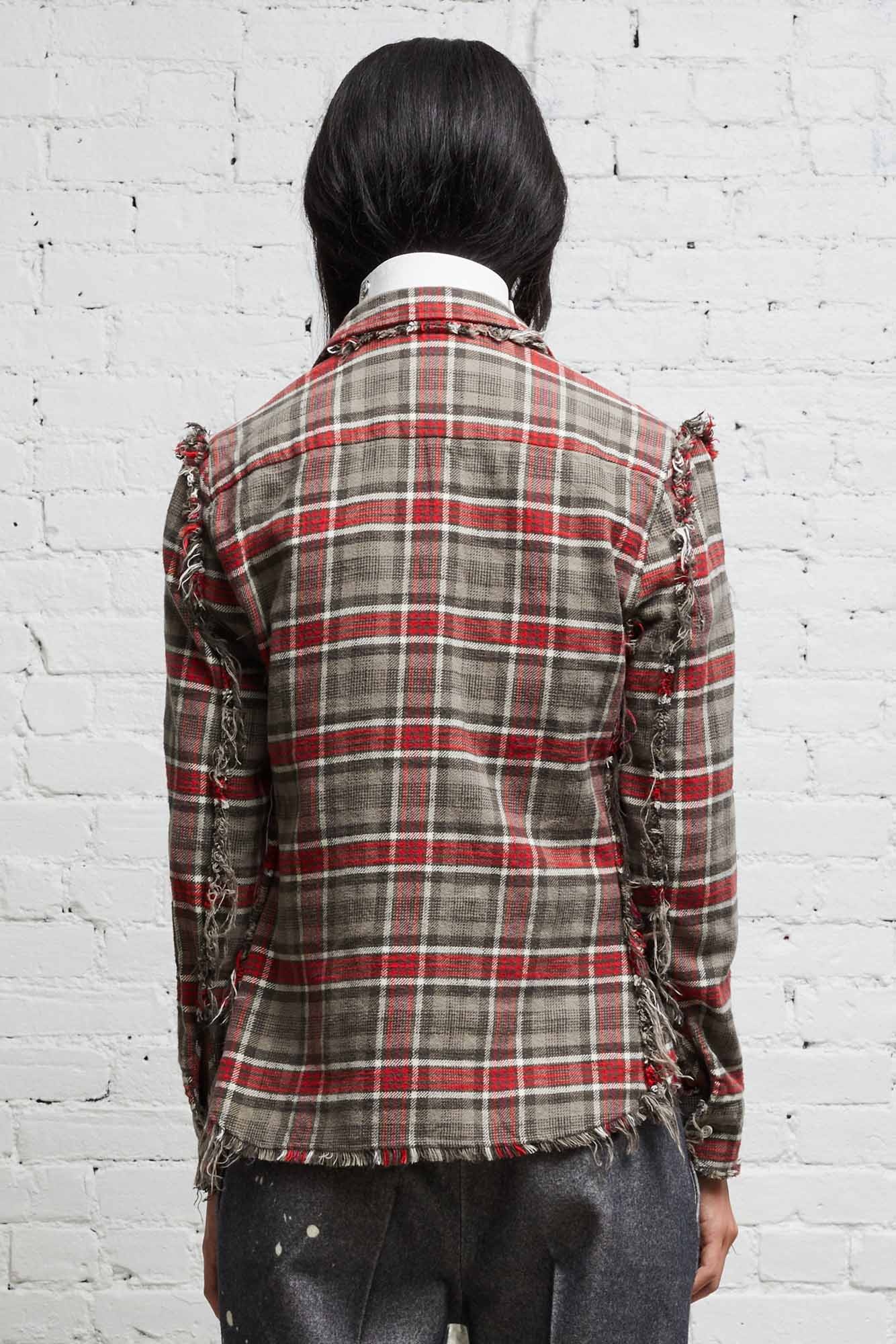 FLAT SLEEVE SHIRT - GREY PLAID - 5
