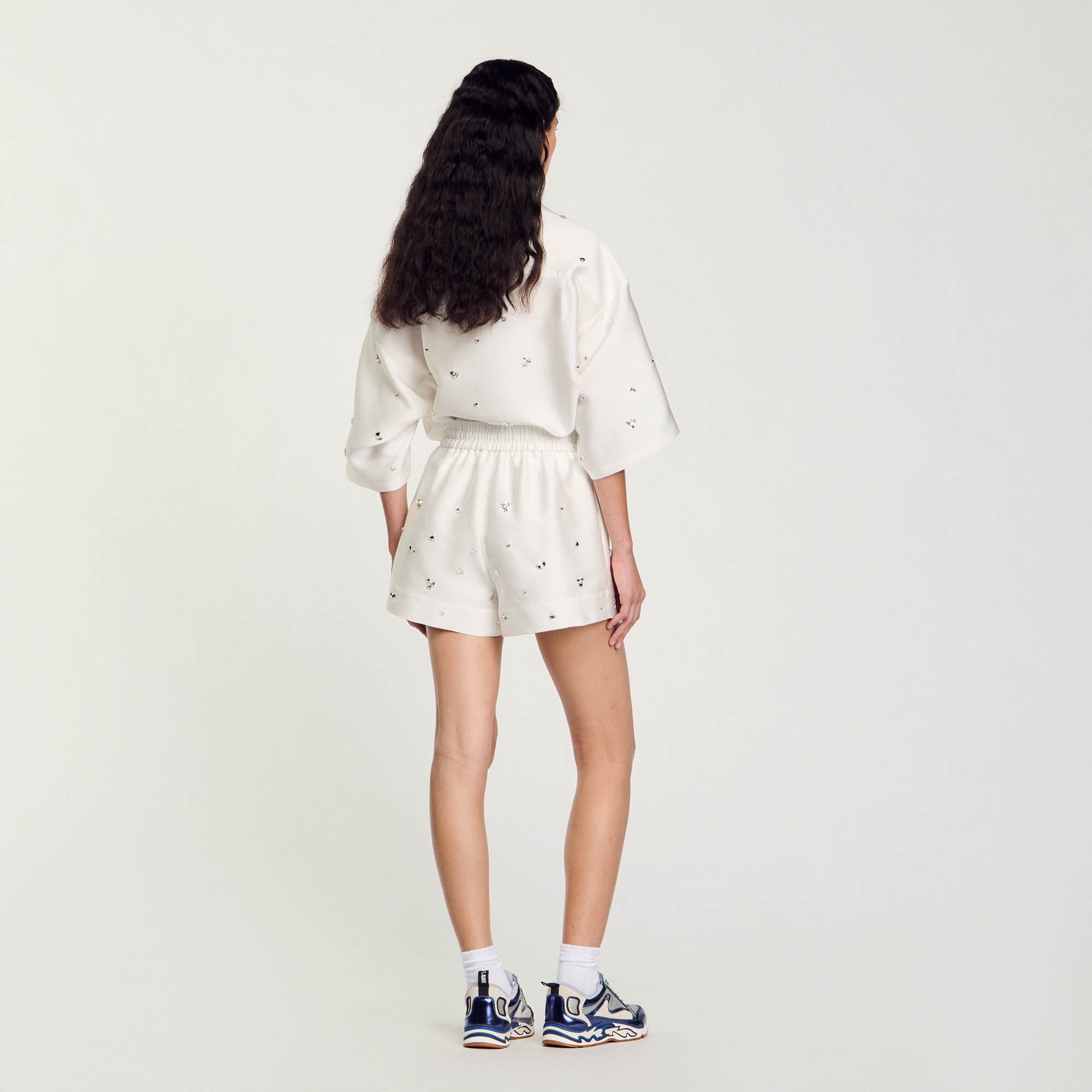 RHINESTONE WIDE-LEG SHORTS - 6