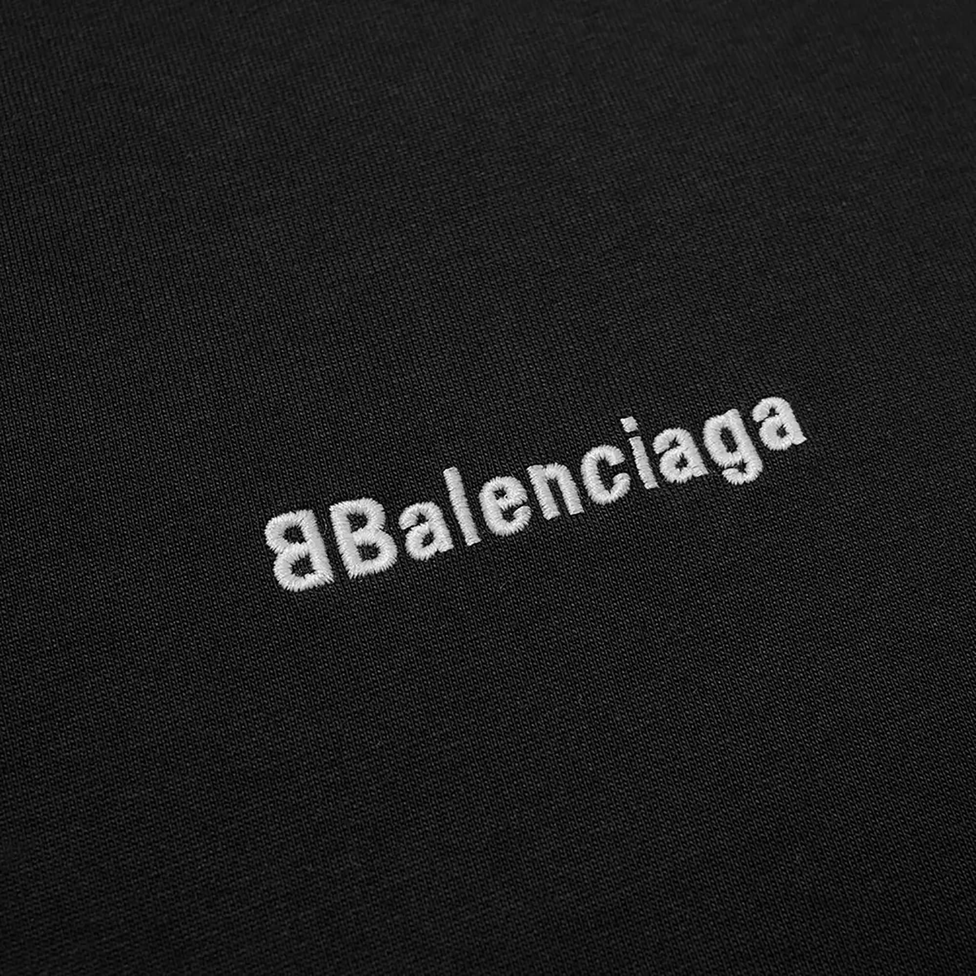 Balenciaga Corporate Logo Tee 'Black/White' - 3