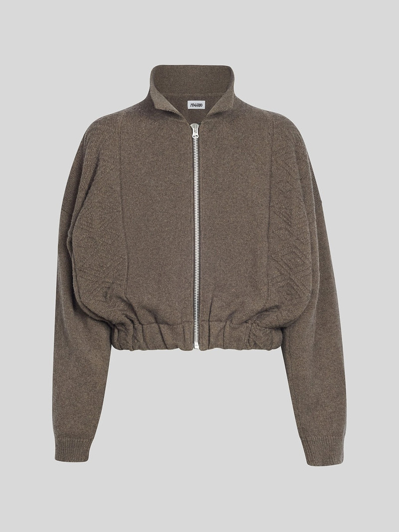 Chic Knitted Jacket Brown 1