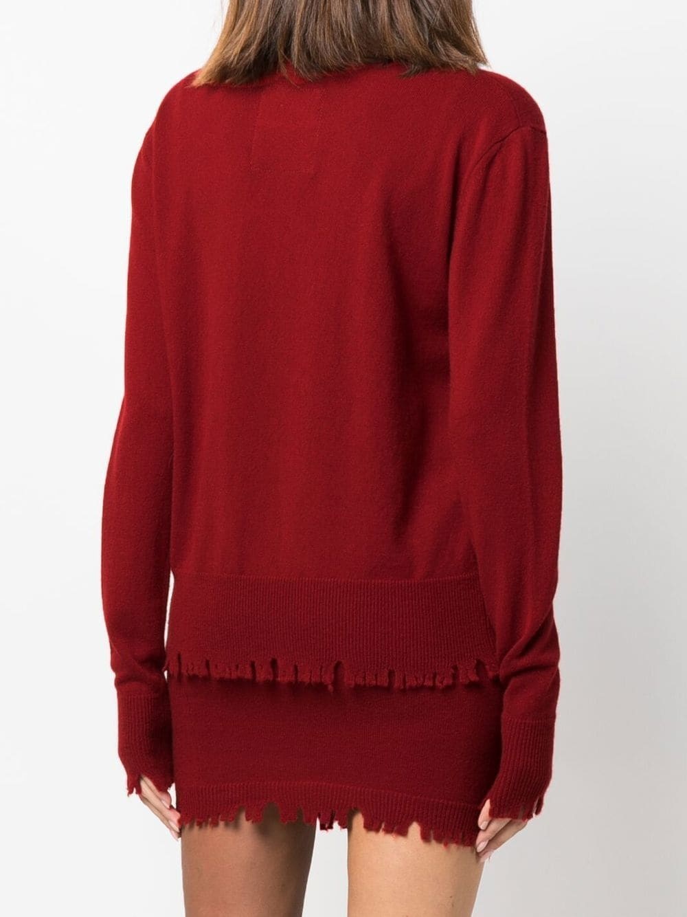 distressed-edge knit jumper - 4