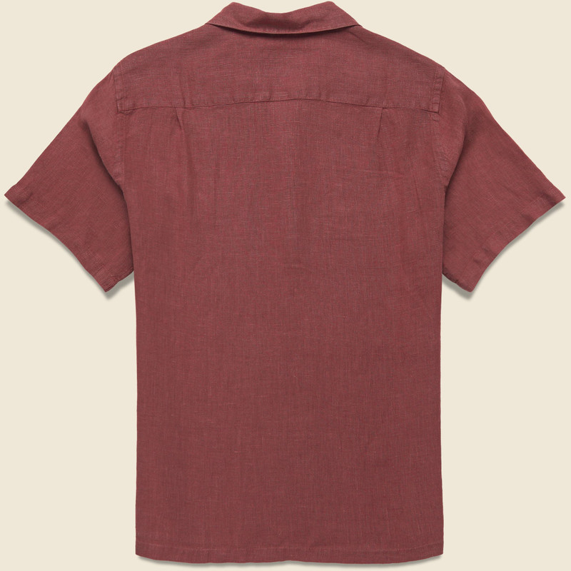 Portuguese Flannel Linen Camp Shirt - Bordeaux outlook