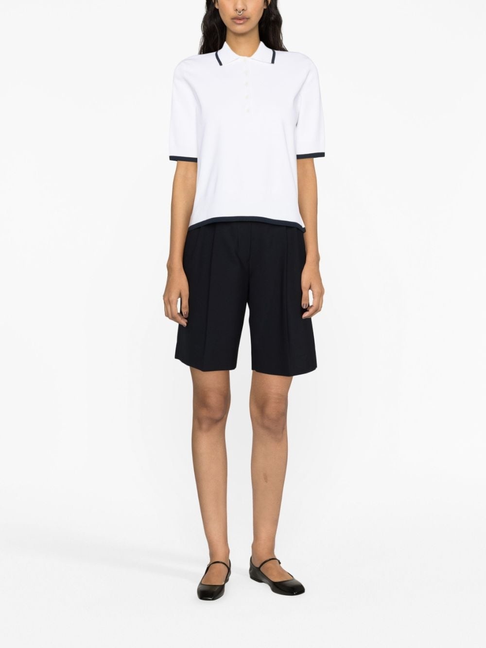 rib-stitch boxy polo shirt - 2