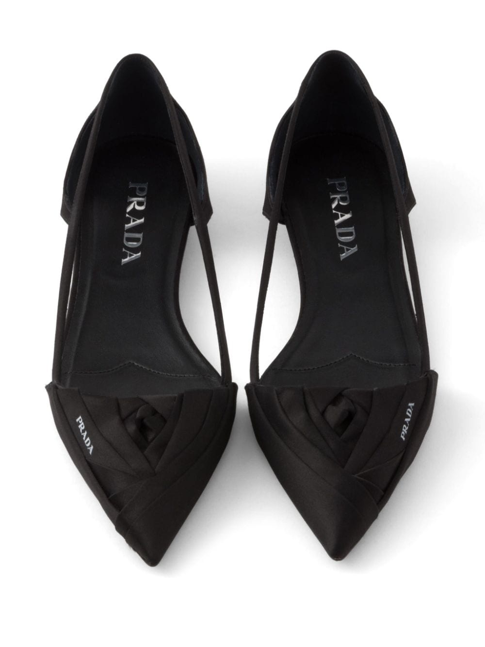 satin-finish cut-out ballerina shoes - 5