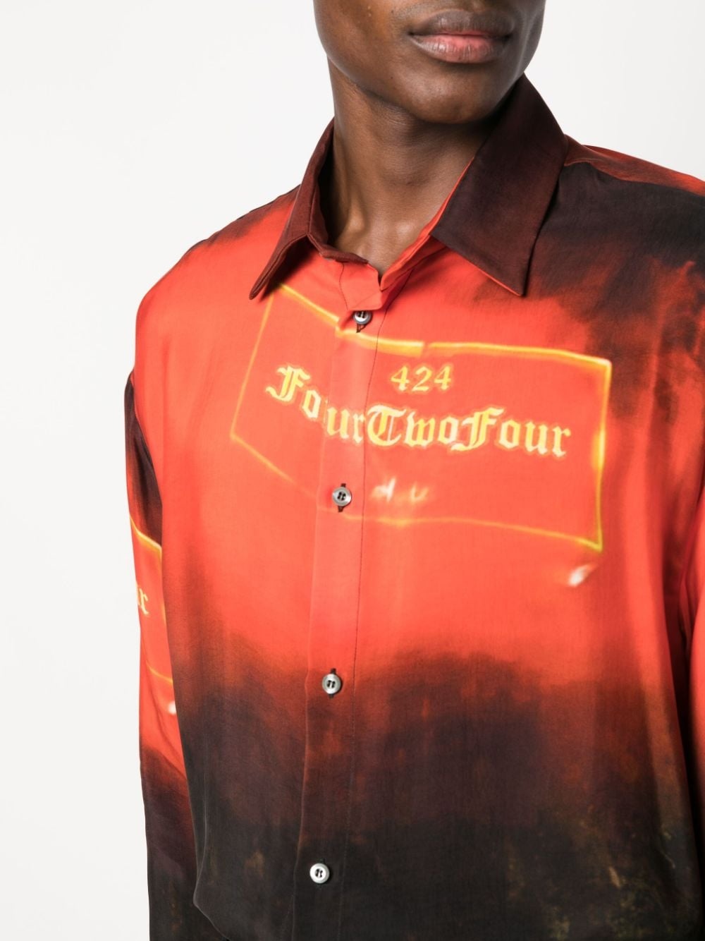 graphic-print button-up shirt - 5