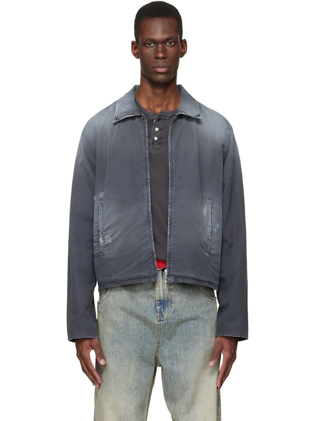 Black Cotton Logo Jacket - 1