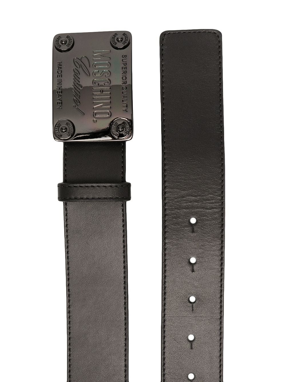 logo plaque buckled belt - 2