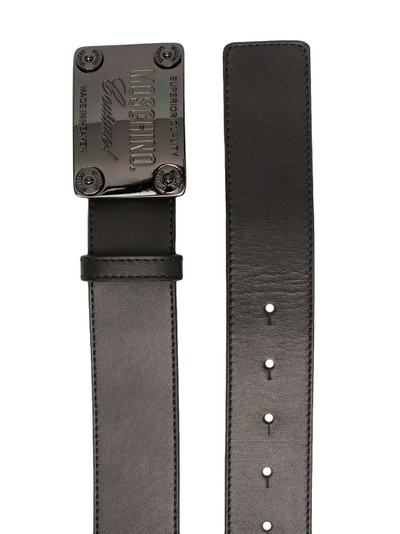 Moschino logo plaque buckled belt outlook