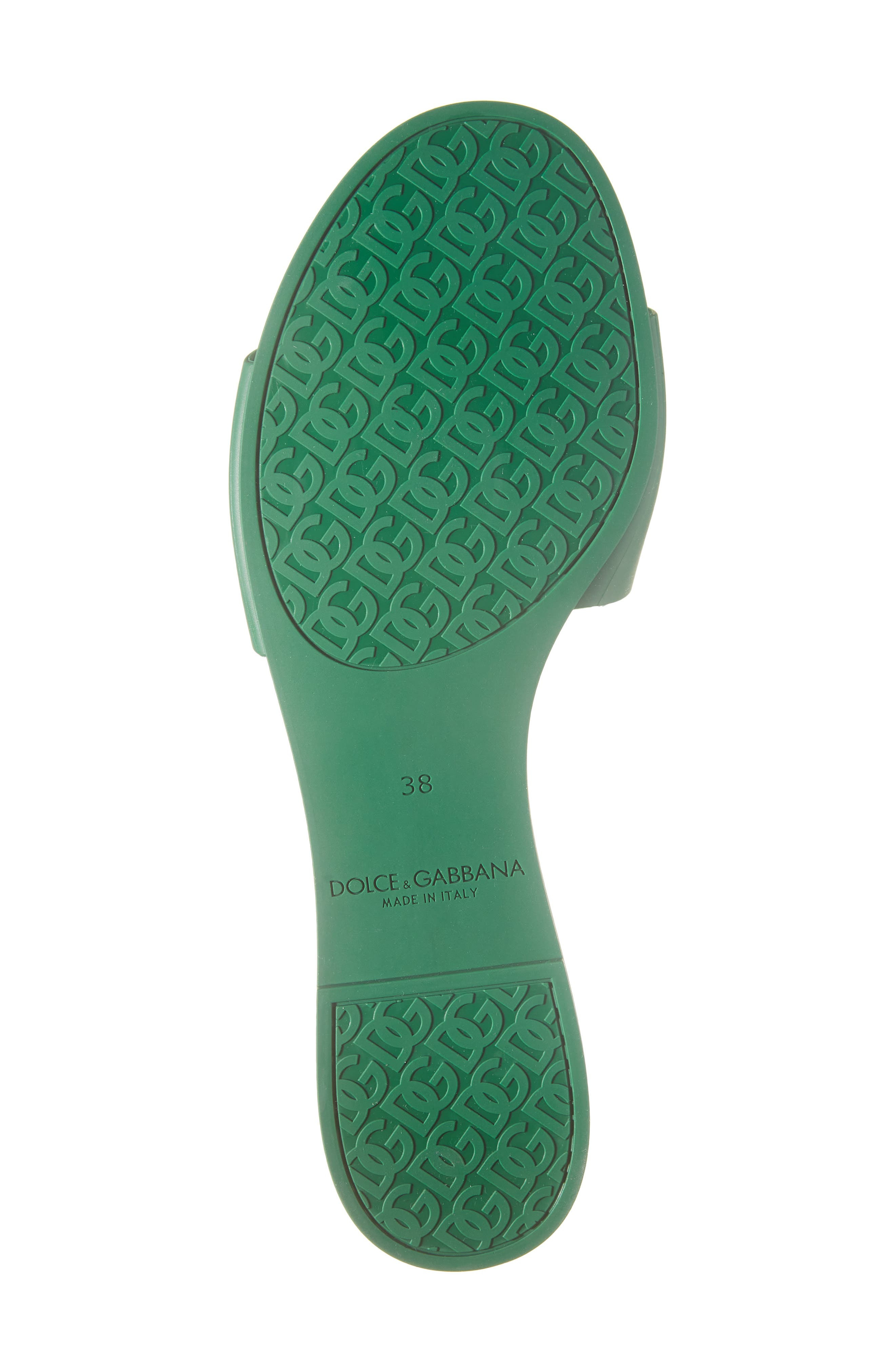 Dolce&Gabbana Bianca Interlock Slide Sandal in Green at Nordstrom - 6