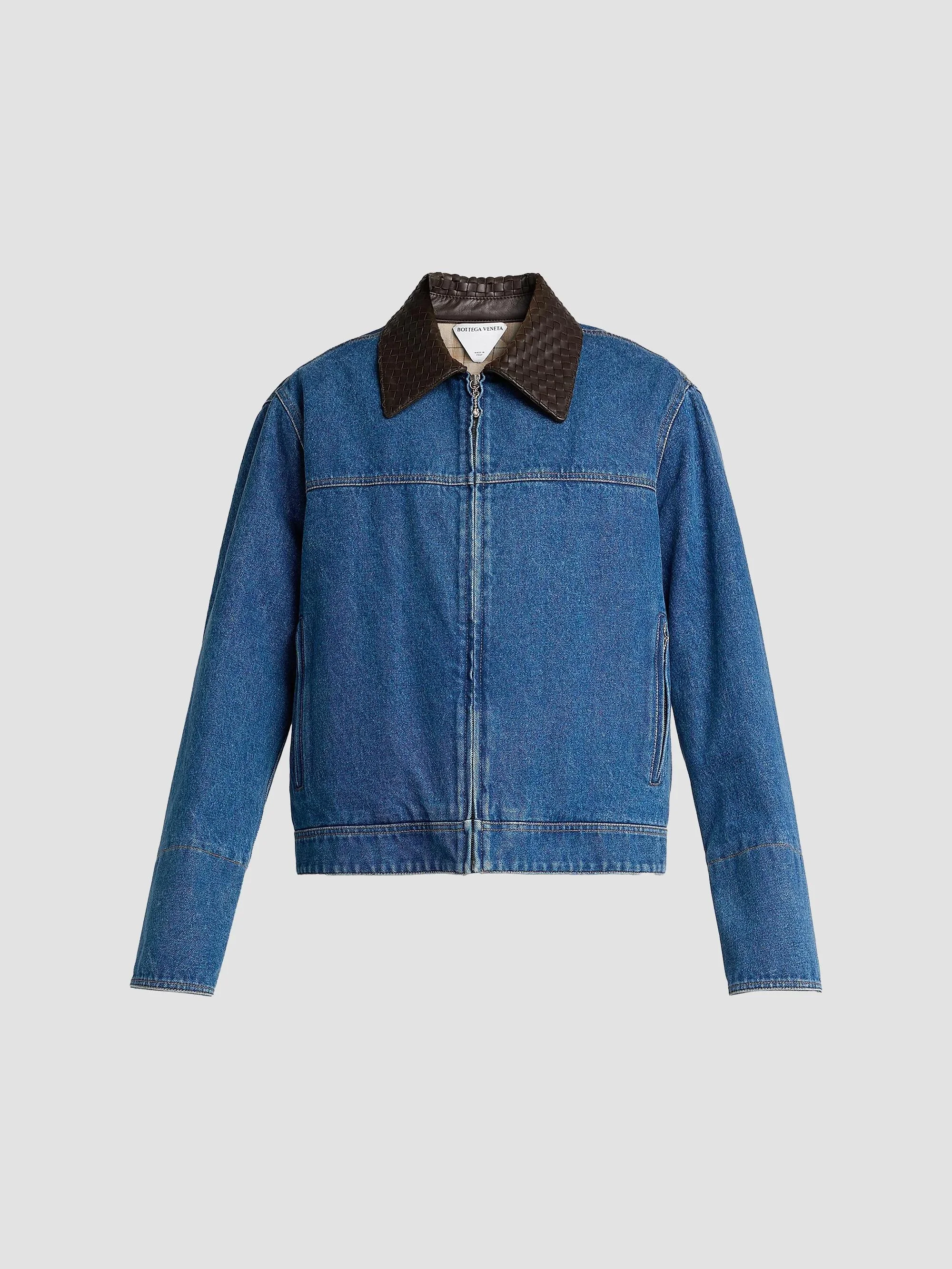 Men's Medium Indigo Denim Padded Jacket - Medium Blue - 1