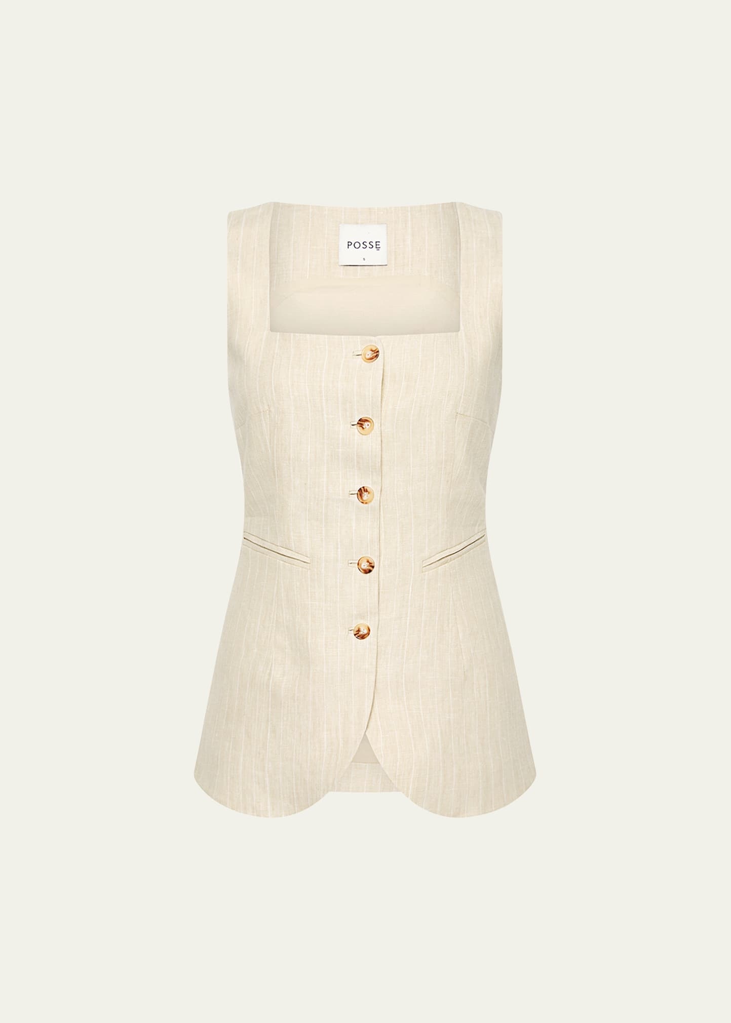 Lucille Pinstripe Linen Gilet - 1