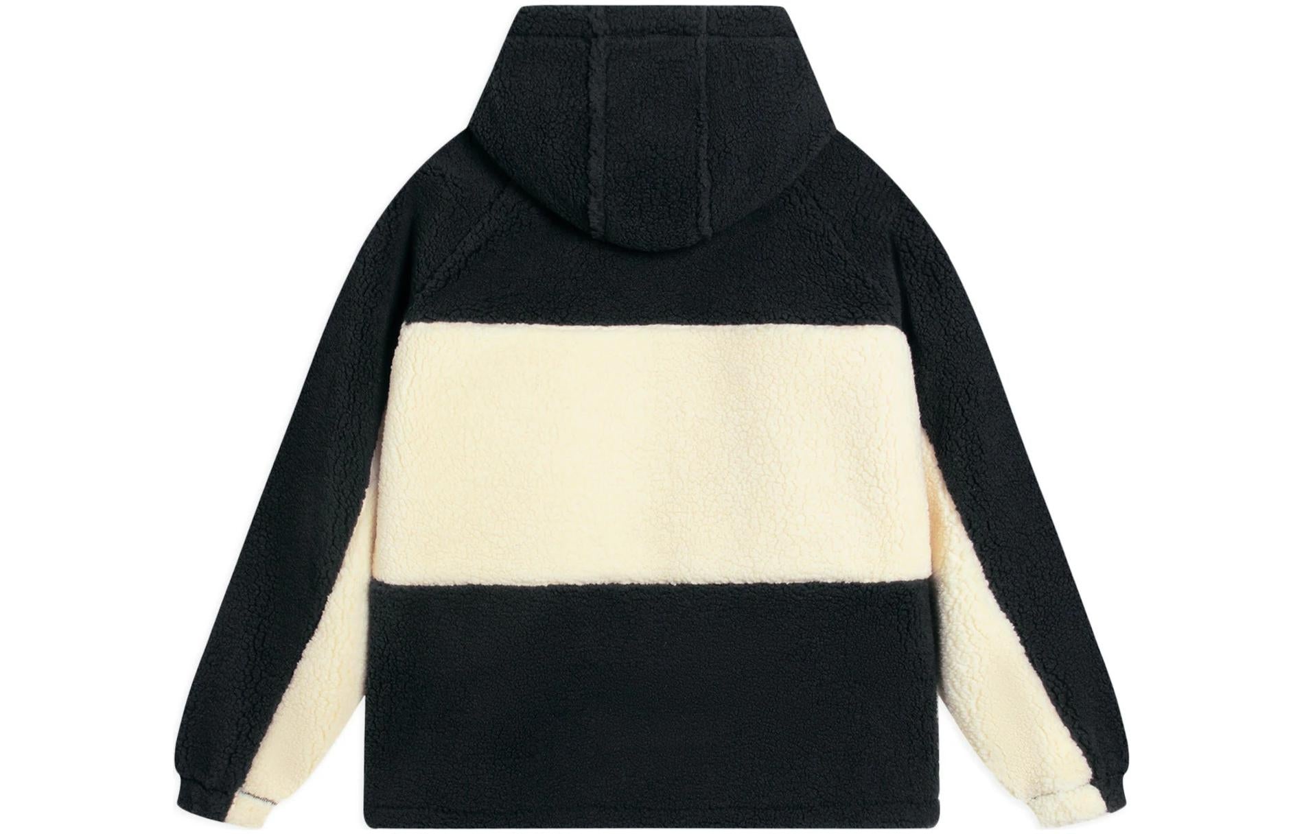 Li-Ning BadFive Logo Fleece Full Zip Jacket 'Black Beige' AFDSA69-4 - 2