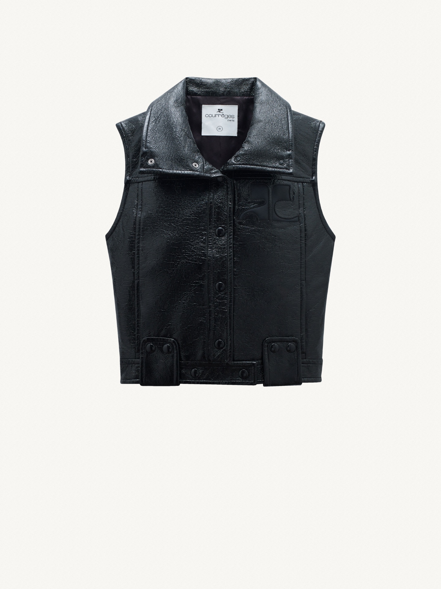 VINYL SLEEVELESS JACKET - 1