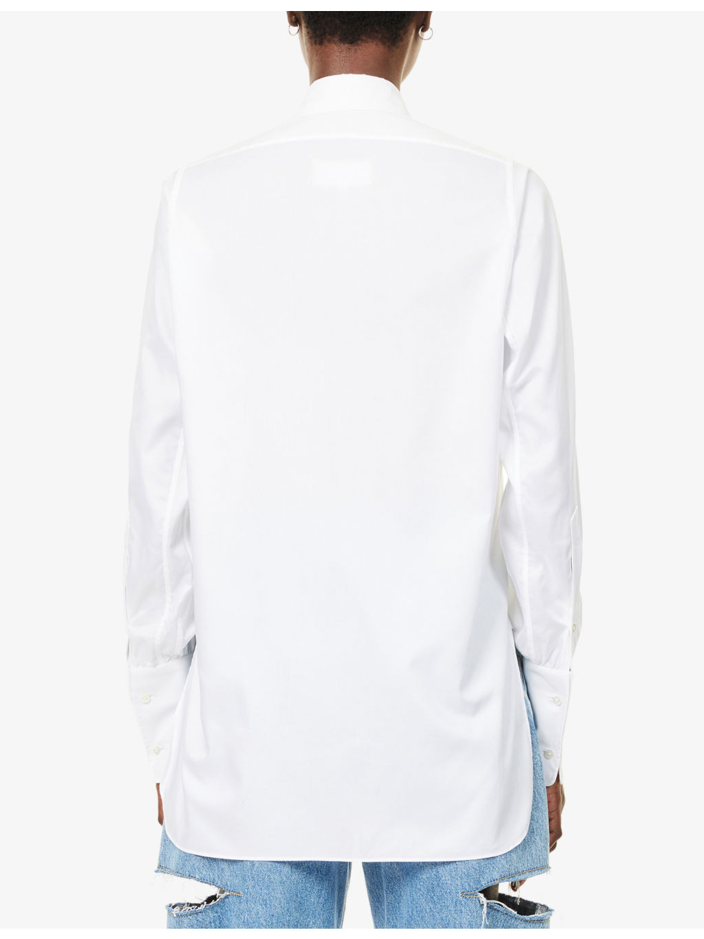 Asymmetric Long-Sleeves Cotton-Poplin Shirt - 4