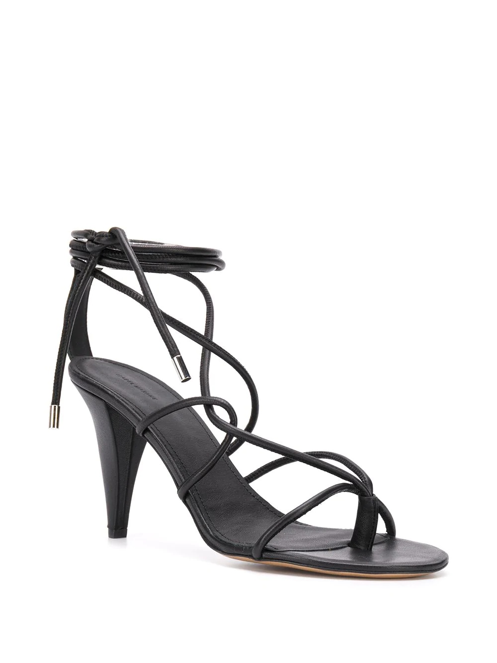 high-heeled leather sandals - 2