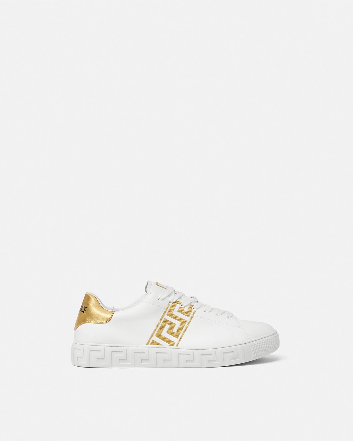 Embroidered Greca Sneakers - 1