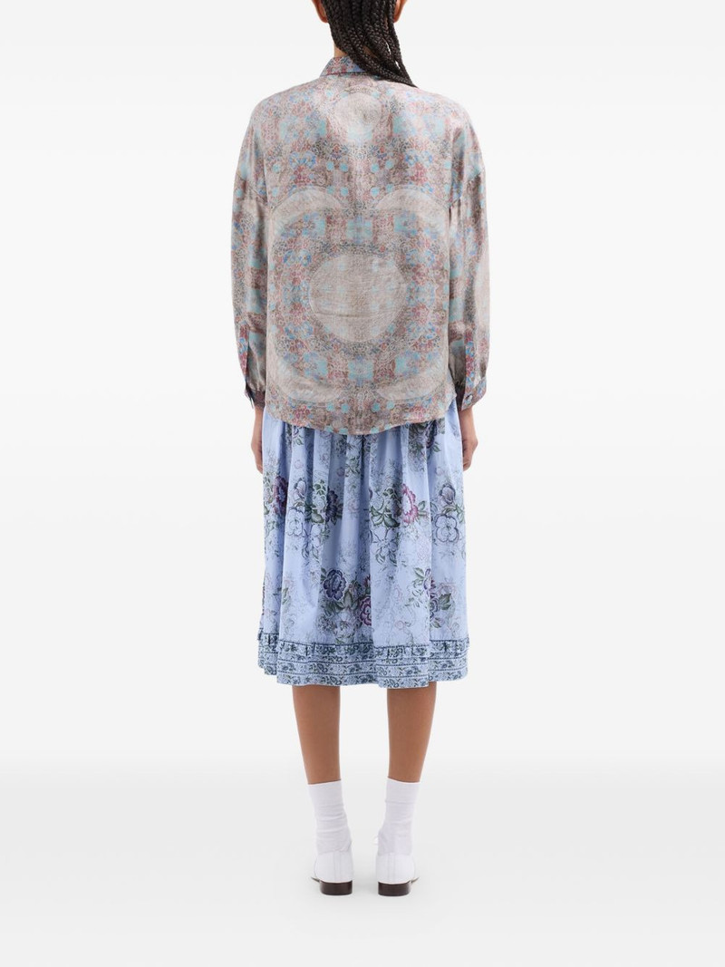 Aloe mosaic-pattern button-up silk shirt 4