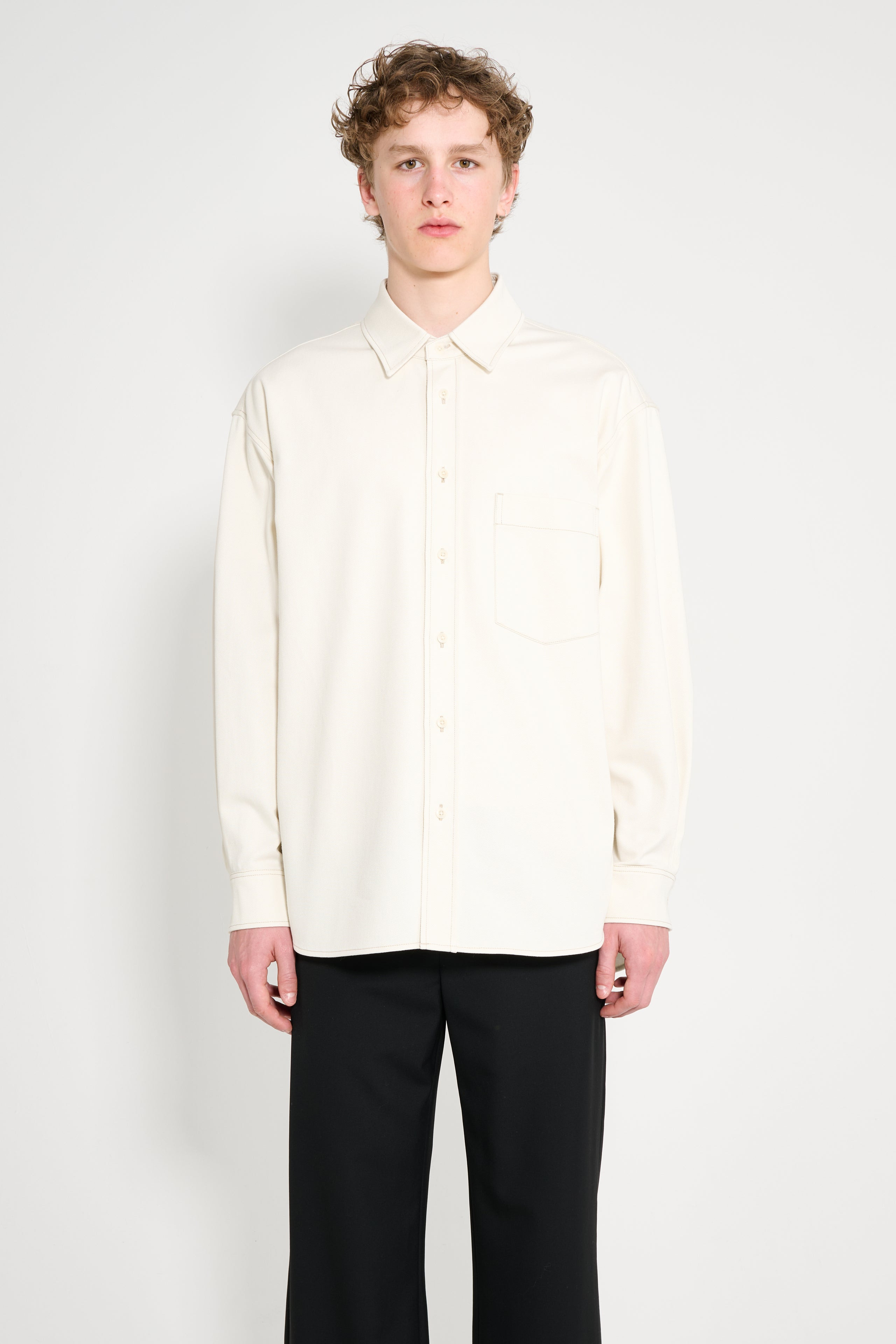 LEMAIRE BIG SHIRT CREAMY WHITE - 1