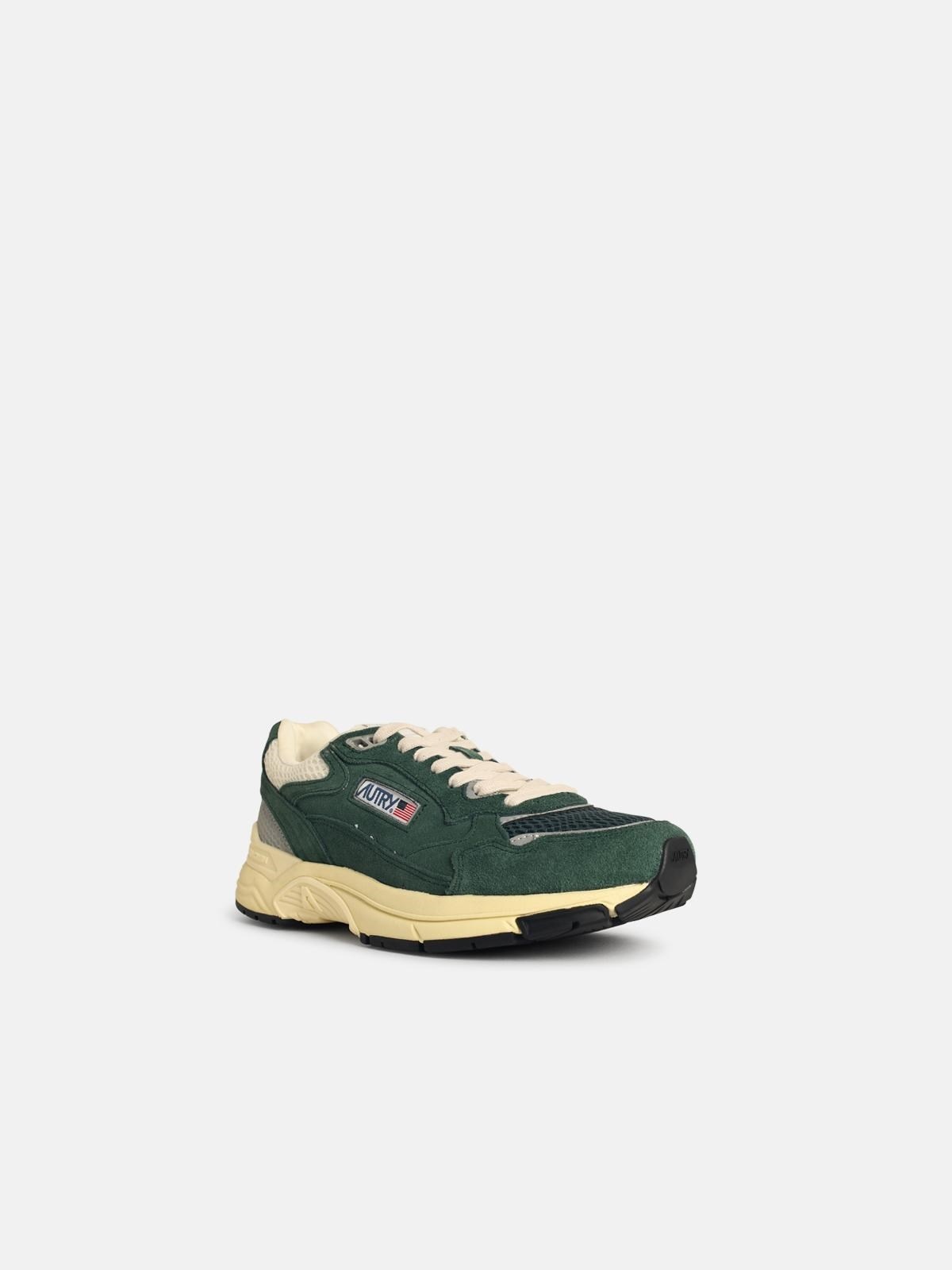 'HYPERWAY LOW' MALACHITE AND SILVER MESH AND SUEDE SNEAKERS - 2