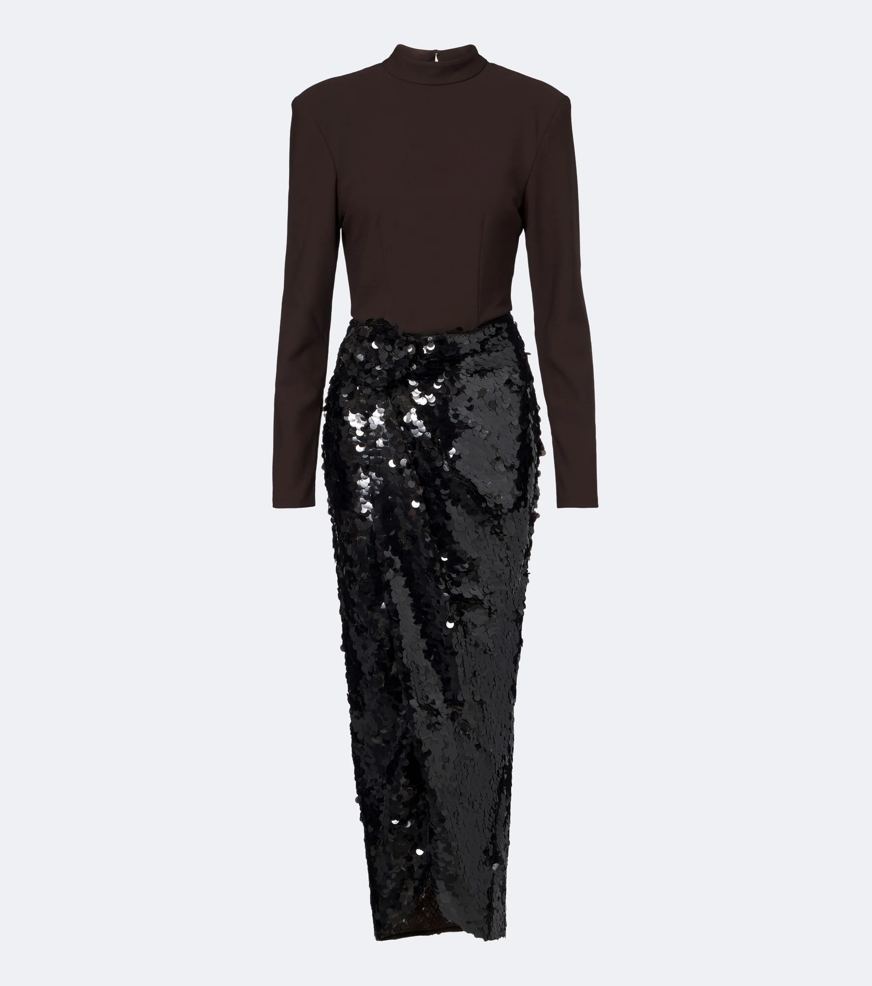 Gathered sequined cocktail dress - 1