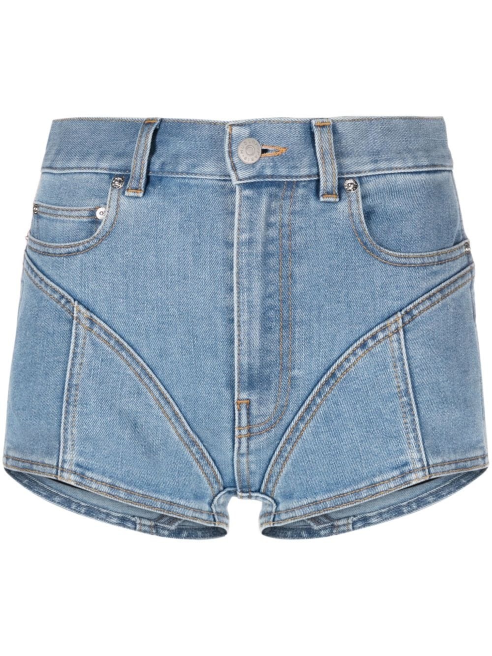 Spiral panelled denim shorts - 1