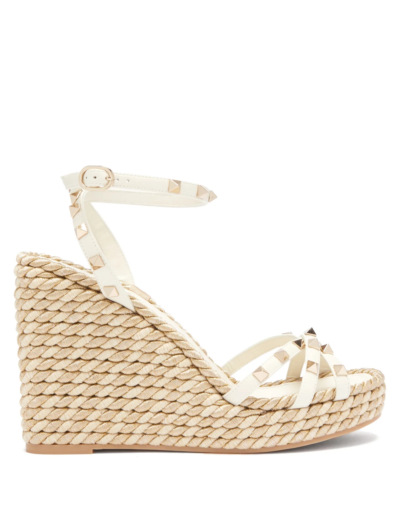 Torchon Rockstud leather wedge sandals - 1