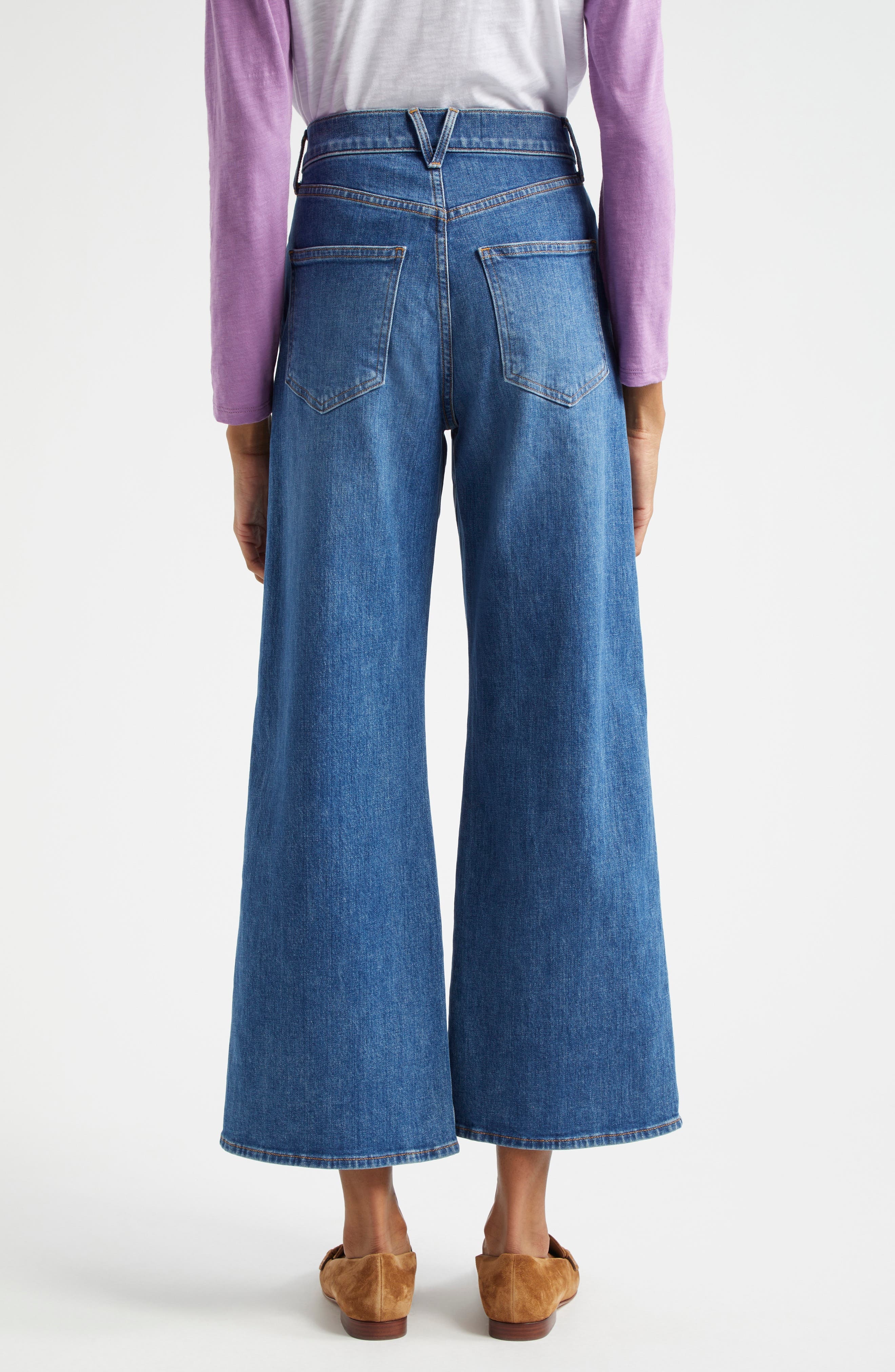 Veronica Beard Taylor High Waist Crop Wide Leg Jeans in Serendipity at Nordstrom - 2